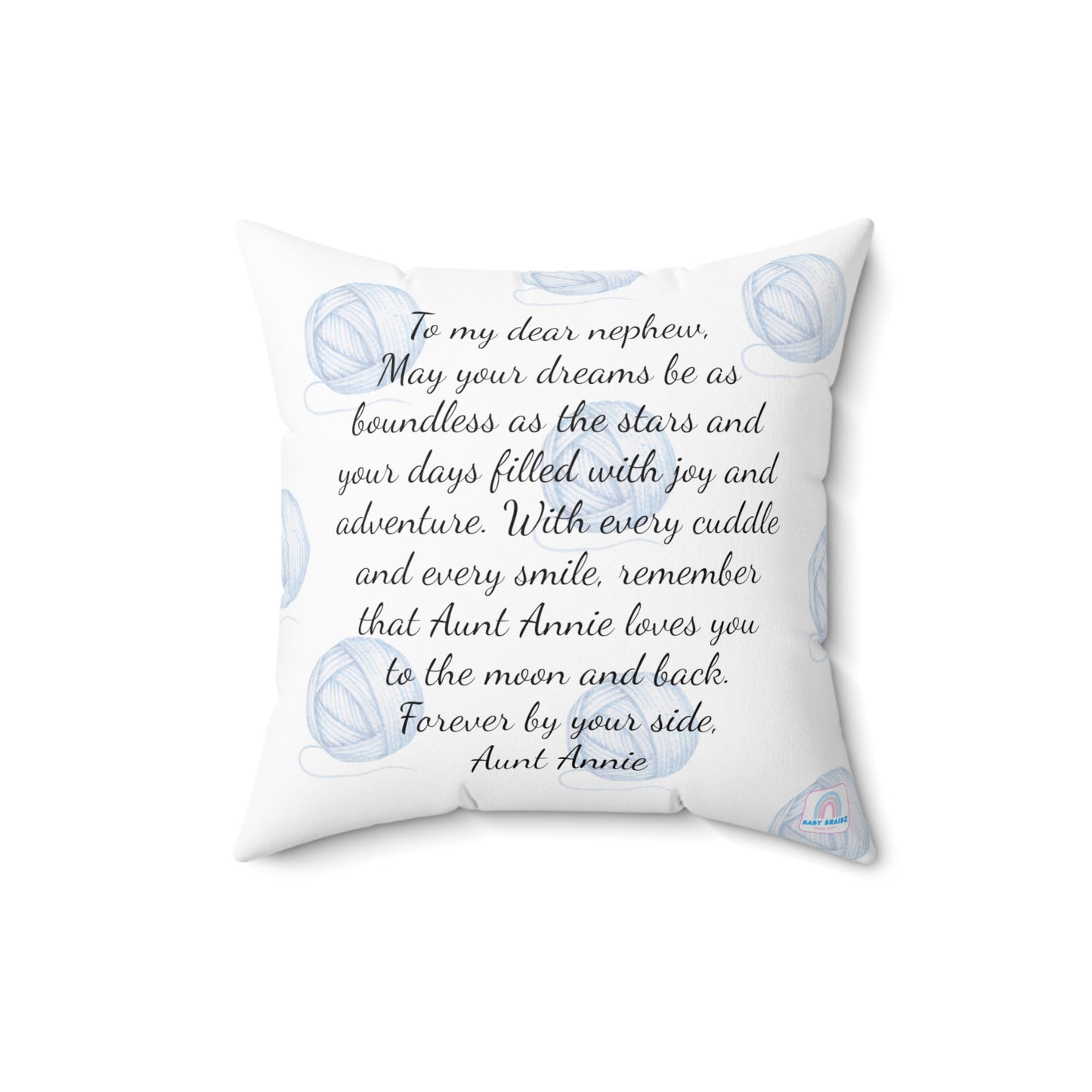 Luna the White Kitten - Personalized Nursery Pillow