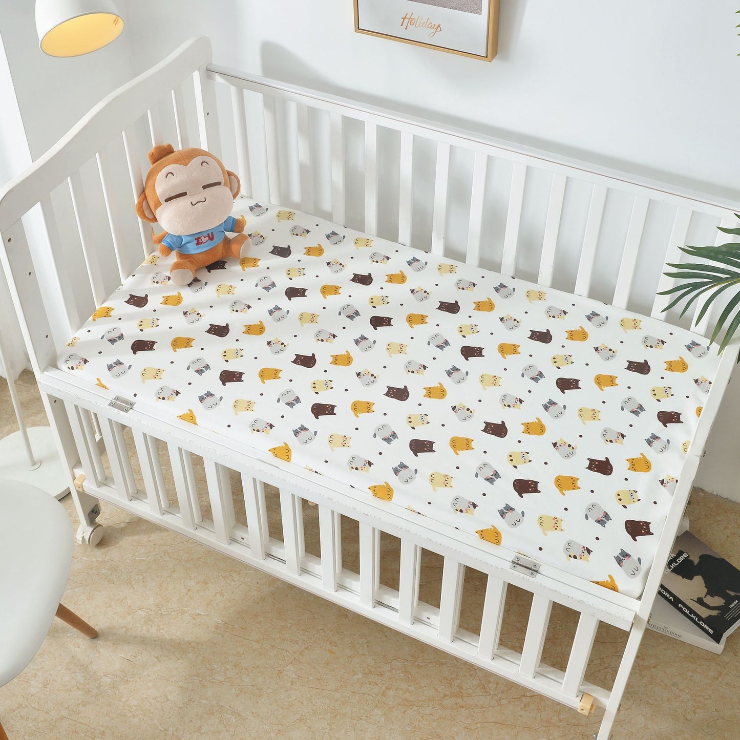 Cartoon Design Waterproof Crib Bed Sheet