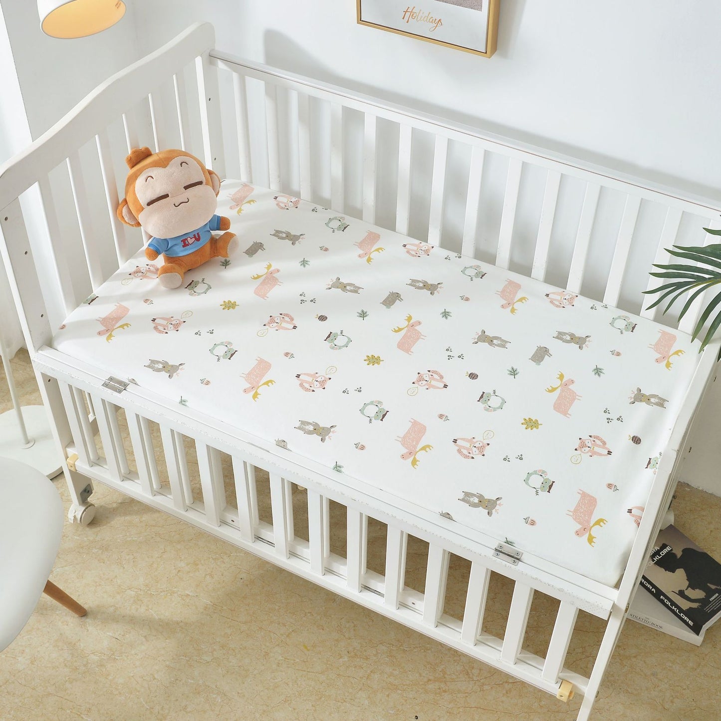 Cartoon Design Waterproof Crib Bed Sheet