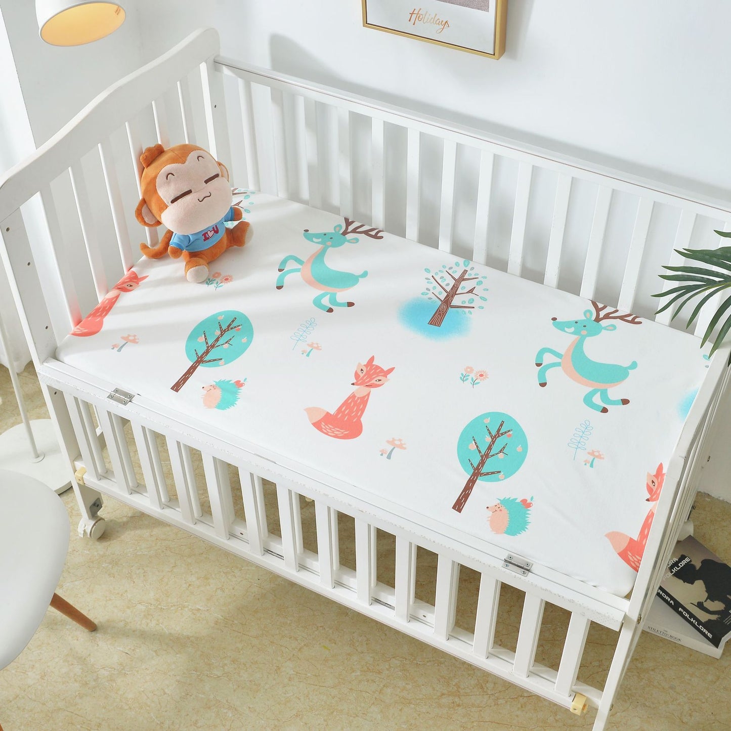 Cartoon Design Waterproof Crib Bed Sheet