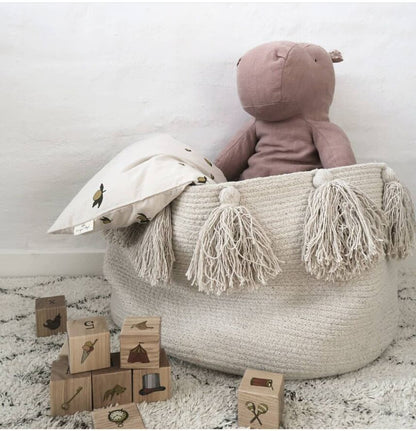 Nordic Cotton Rope Tassel Storage Basket