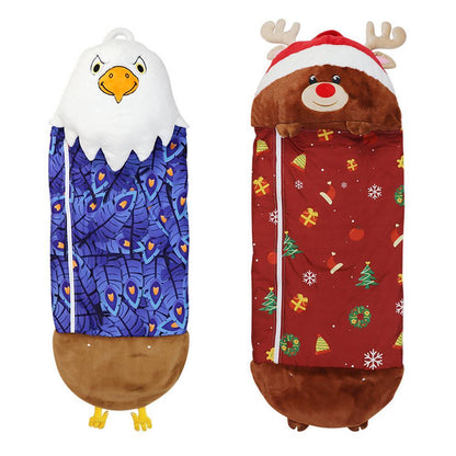 Cartoon Plush Pillow Sleeping Bag for Kids