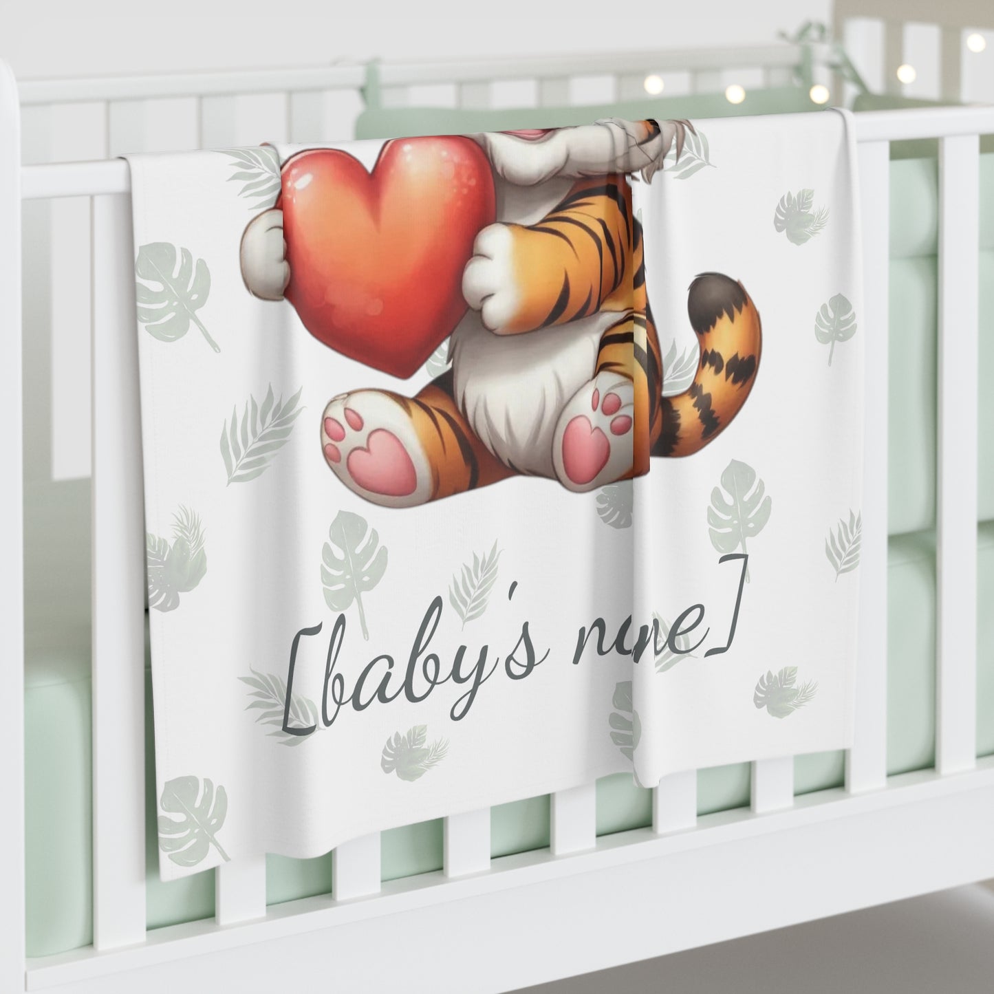 Toby the Tiger - Personalized Baby Swaddle Blanket