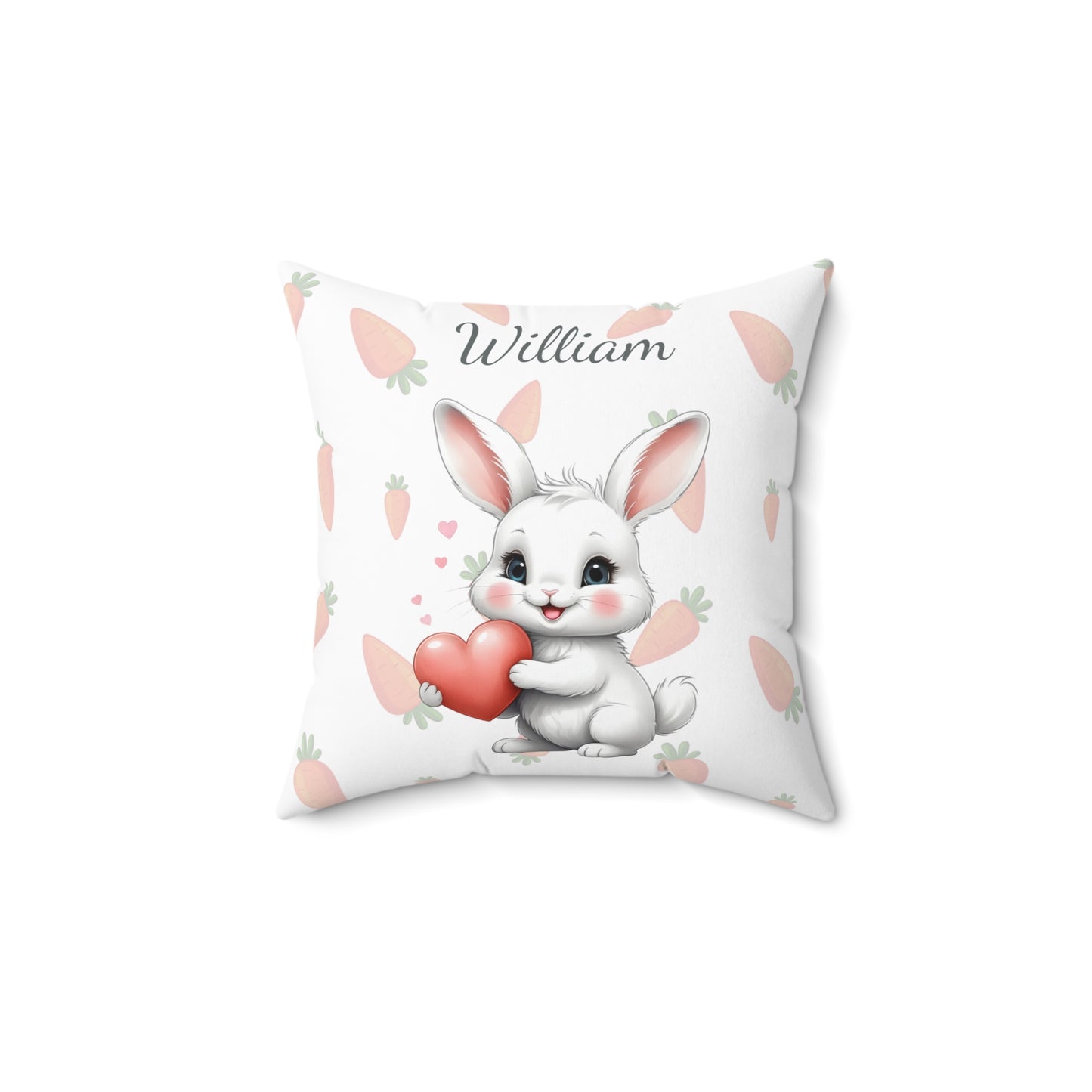 Benny the White Rabbit - Personalized Nursery Pillow