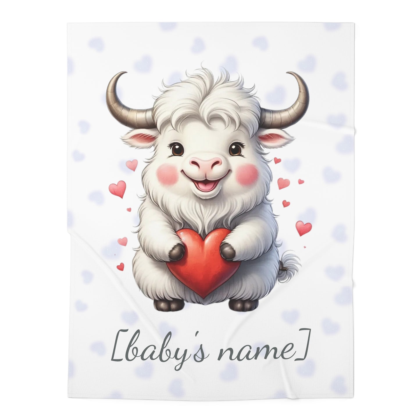 Yuri the Yak - Personalized Baby Swaddle Blanket