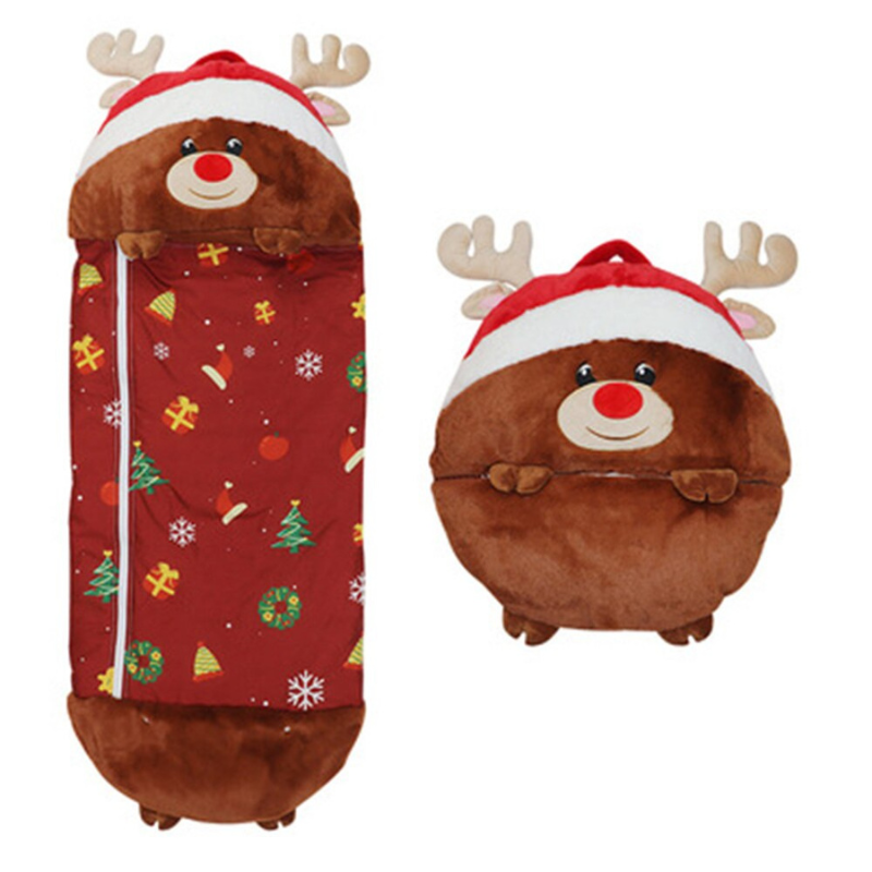 Cartoon Plush Pillow Sleeping Bag for Kids